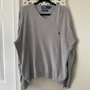 Polo Ralph Lauren VTG Men's V-Neck Pima Cotton Sweater Sz XL Preppy Academia